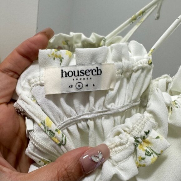 House of CB - Christabel Ivory Floral Shirred Midi Dress - Picture 4 of 4